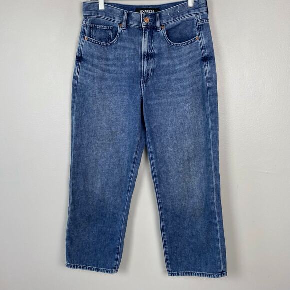 Express Denim - Express Original Cropped Wide Leg Jeans High Rise Soft Stretch Denim Size 6‎